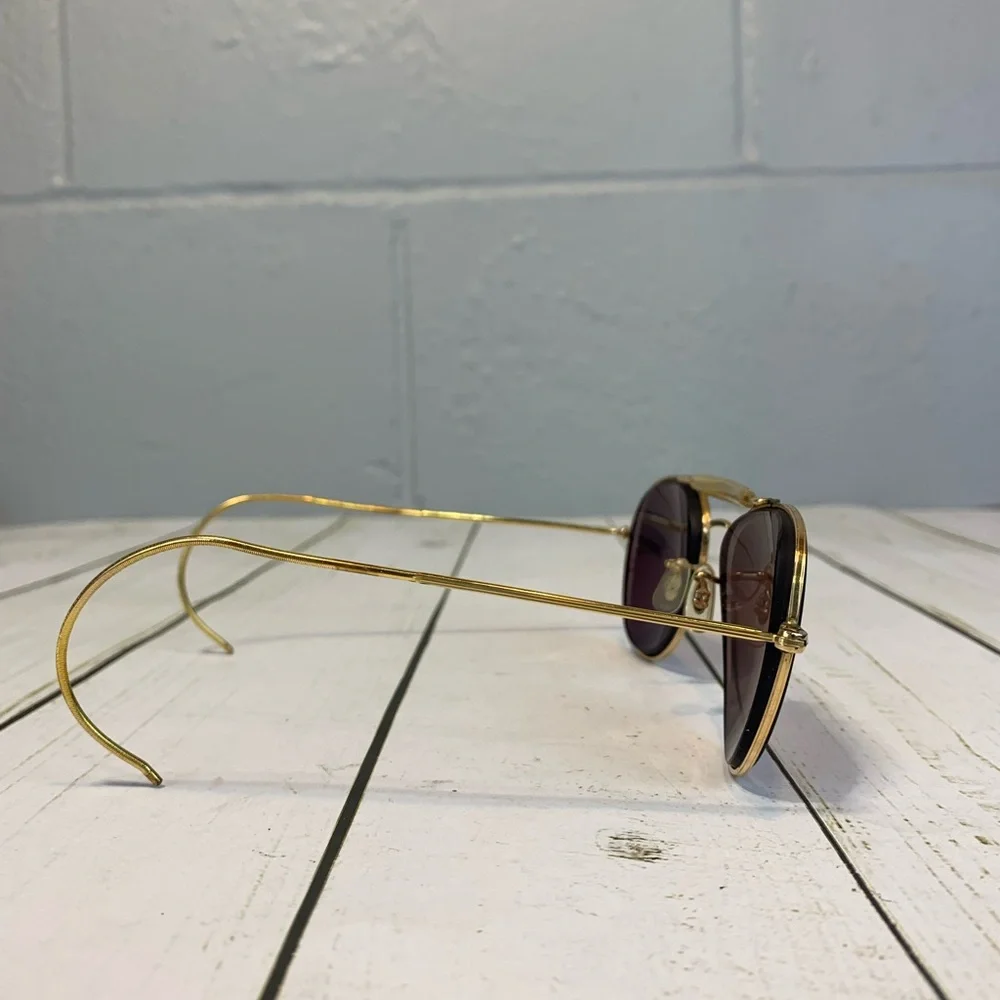 Vintage Ray-Ban 60's 70's  B&L 12K GF Shooter Aviator Wrap Around Sunglasses USA